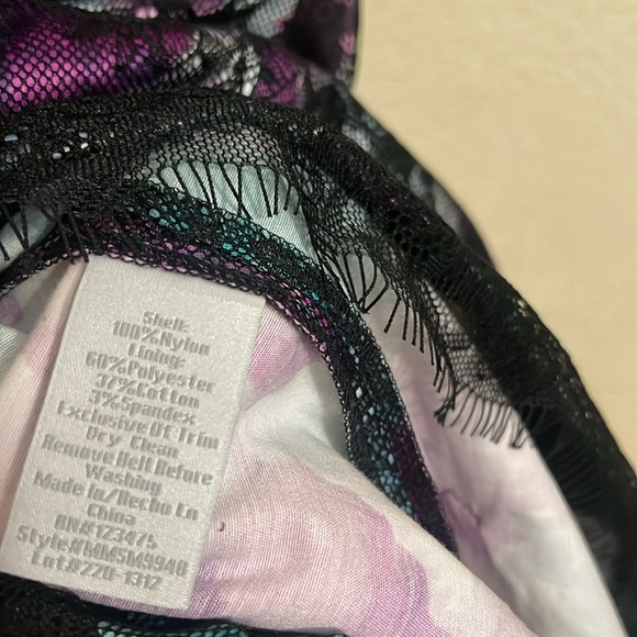 PEARL MARCHESA Dress Floral Black Lace Overlay Corset Mini Slip 0 - Picture 4 of 10